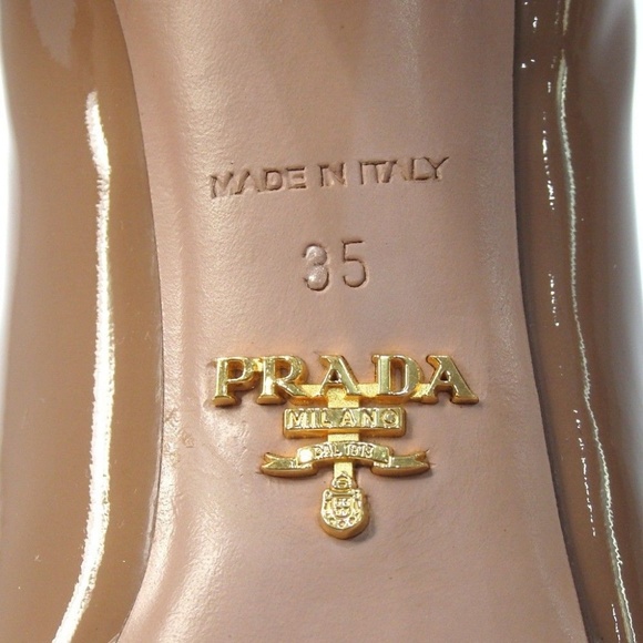 PRADA Milano brown Pumps Enamel leather gold - Picture 5 of 7